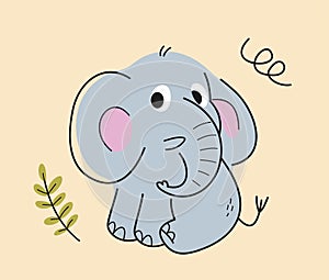 Cute hand drawn animal vector illustration