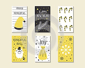 Cute hand drawn doodle Christmas cards