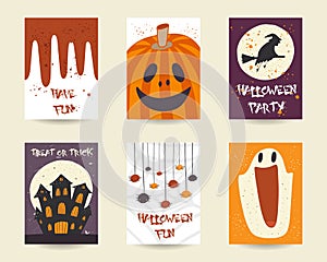 Cute hand drawn doodle halloween objects collection