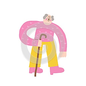 Cute hand drawn doodle isolated grandfather