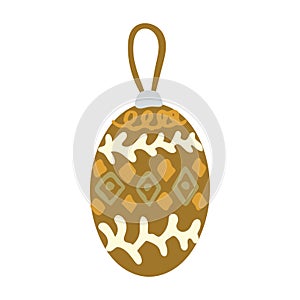 Cute hand drawn golden ball Christmas tree decor