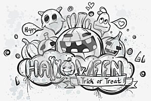 Cute hand-drawn Halloween doodles