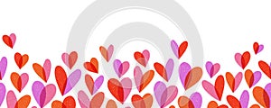 Cute hand drawn hearts seamless pattern, lovely romantic background, great for Valentine\'s Day,