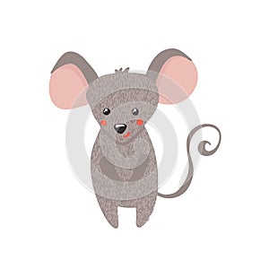 Cute hand drawn mouse isolated on white