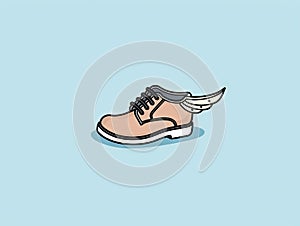 Cute Hand-Drawn Wingtips Illustration with Simple Design AI Generated