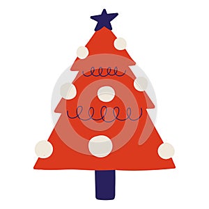 red christmas tree isolate vector design