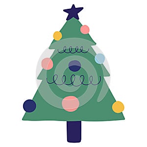 green christmas tree isolate vector design