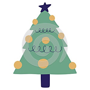 green christmas tree isolate vector design