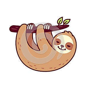 Cute hanging sloth