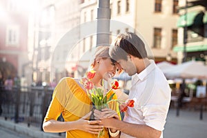 Cute hansome couple on date