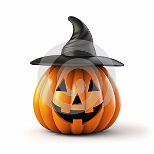 Cute Hanukkah Jackolantern With Witch Hat - 3d Render