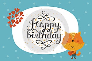 Cute happy birthday animal card