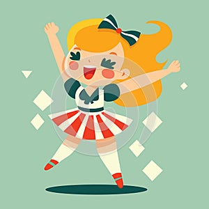 cute happy blonde cheerleader girl
