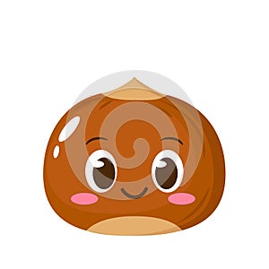 Cute happy brown hazelnut character