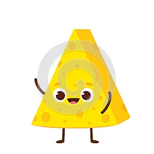 Cute happy cheese character vector