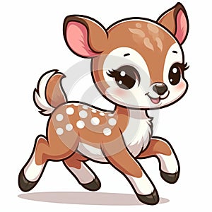 Cute happy deer cartoon isolated on white background, suitable for making stickers and illustrations 2