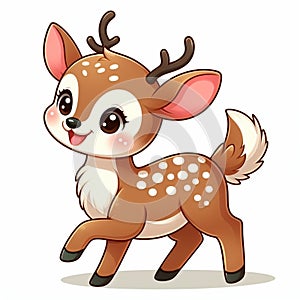 Cute happy deer cartoon isolated on white background, suitable for making stickers and illustrations 7