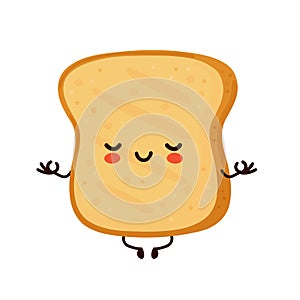 Cute happy funny toast meditate