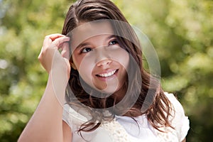 Cute Happy Hispanic Girl in the Park