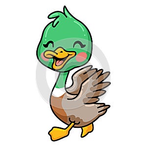 Cute happy little duck cartoon
