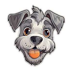 Playful Morbidity: Cartoon Vector Illustration Of A Schnauzer Dog photo