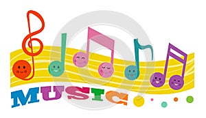 Cute Happy Music Notes