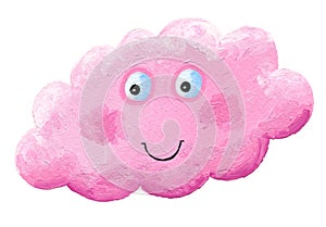 Cute happy pink cloud