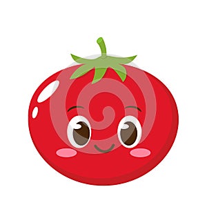 Cute happy red tomato character