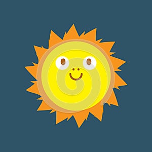 Cute Happy Smiling Sun vector