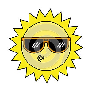 Cute Happy Smiling Sun vector