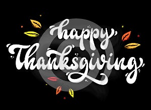 Cute Happy Thanksgiving hand lettering quote