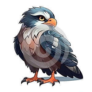 Cute Hawk 2d Illustration With Intense Colors