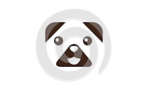 Cute head puppy dog smile logo vector icon illustration design