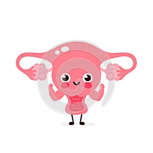 Cute healthy strong smiling happy uterus