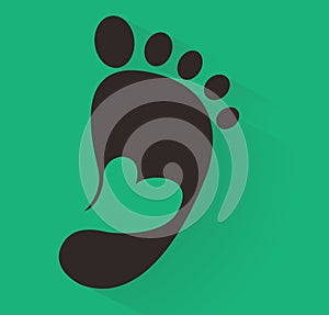 Cute heart in footprint icon. Kids shoes store icon. Family sign. Parent and child symbol. Adoption emblem. Charity campaign. Vect