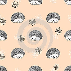 Cute hedgehogs pattern