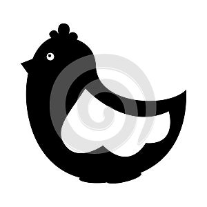 Cute hen drawing icon