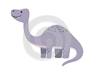 Cute herbivorous long-necked dinosaur character