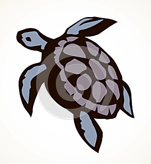 Sea turtle. Vector drawing icon