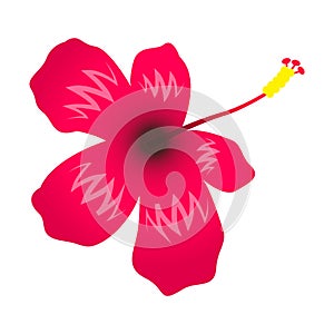 Cute of hibiscus flower on cartoon version