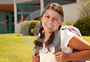 Cute Hispanic Teen Girl Student Ready for School photo