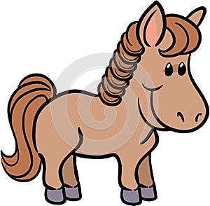 Cute horse vector illustration