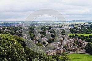 cute houses and fields in a small town in the countryside