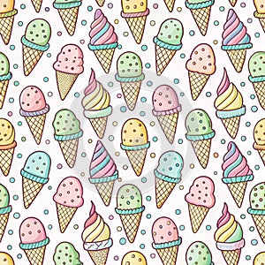 Cute ice cream cone pattern