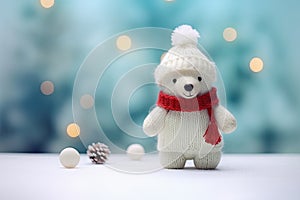 cute icebear knitted wool miniature AI generated