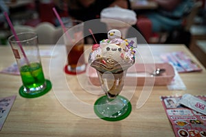 Cute icecream in a maid cafe in Tokyo