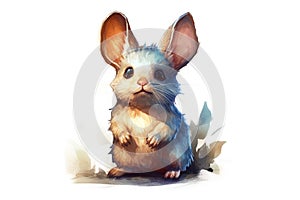 Cute Ili pika illustration on white background Generative AI, Generative AI