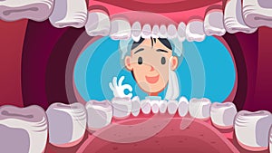 Dentist and oral examination