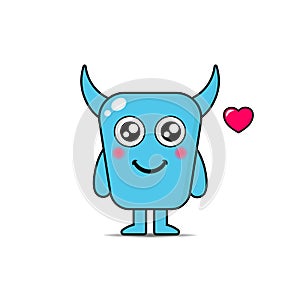 Cute illustration monsters design mascot kawaii