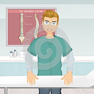 Illustration of Osteopathic treatment photo